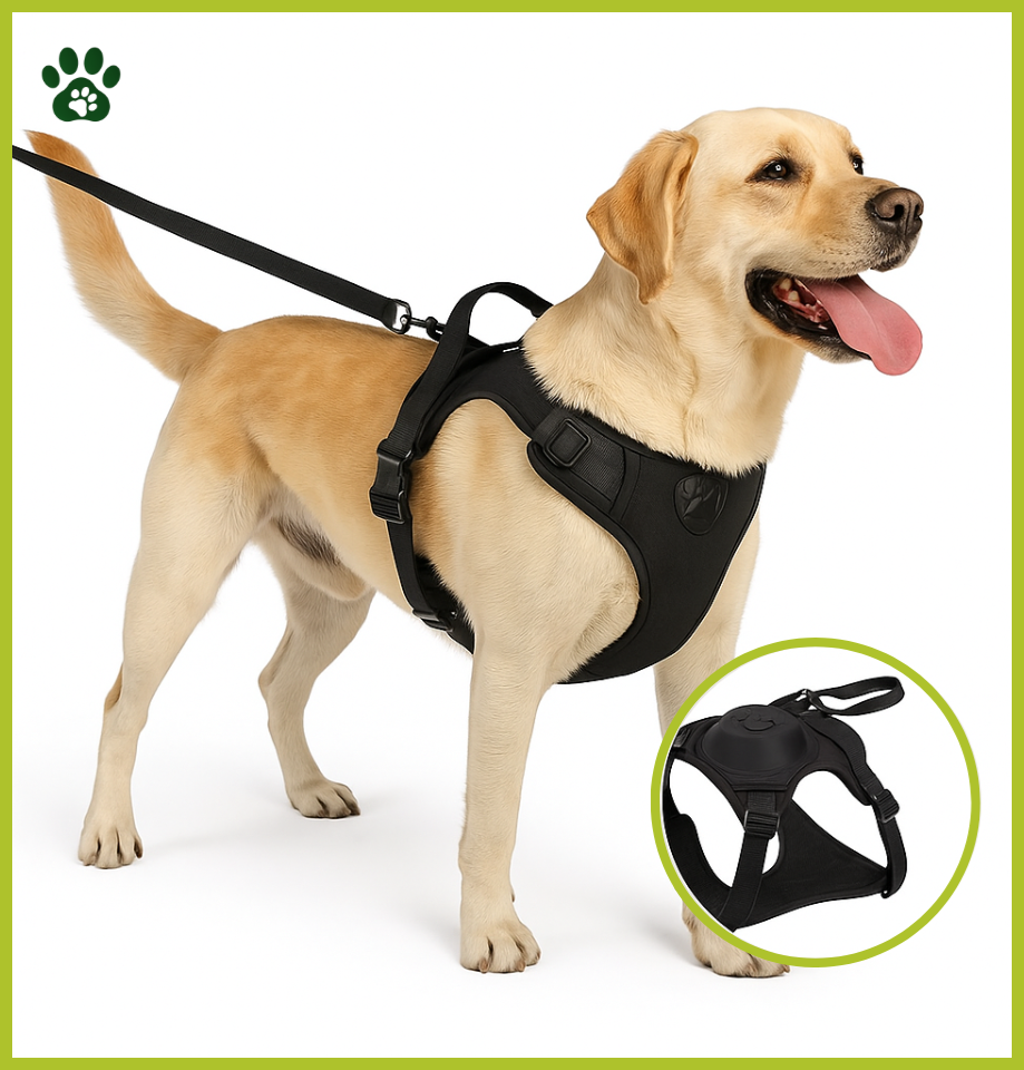 Harnais Réglable avec Laisse Rétractable Intégrée