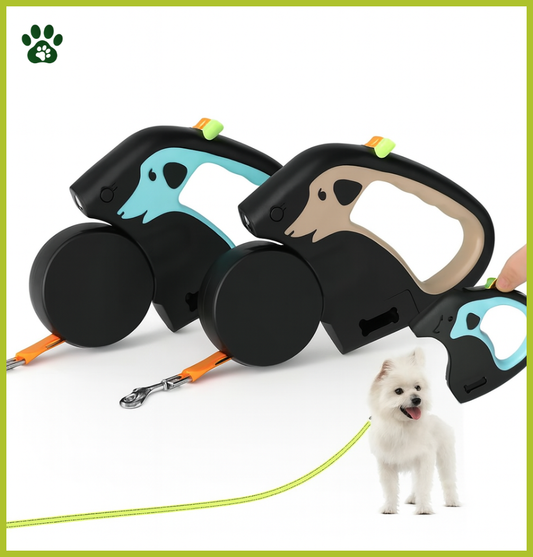 Laisse Rétractable Rotative avec Lampe