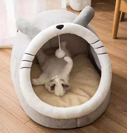 Niche Circulaire en Forme de Dinosaure - Pour Chats et Petits Chiens