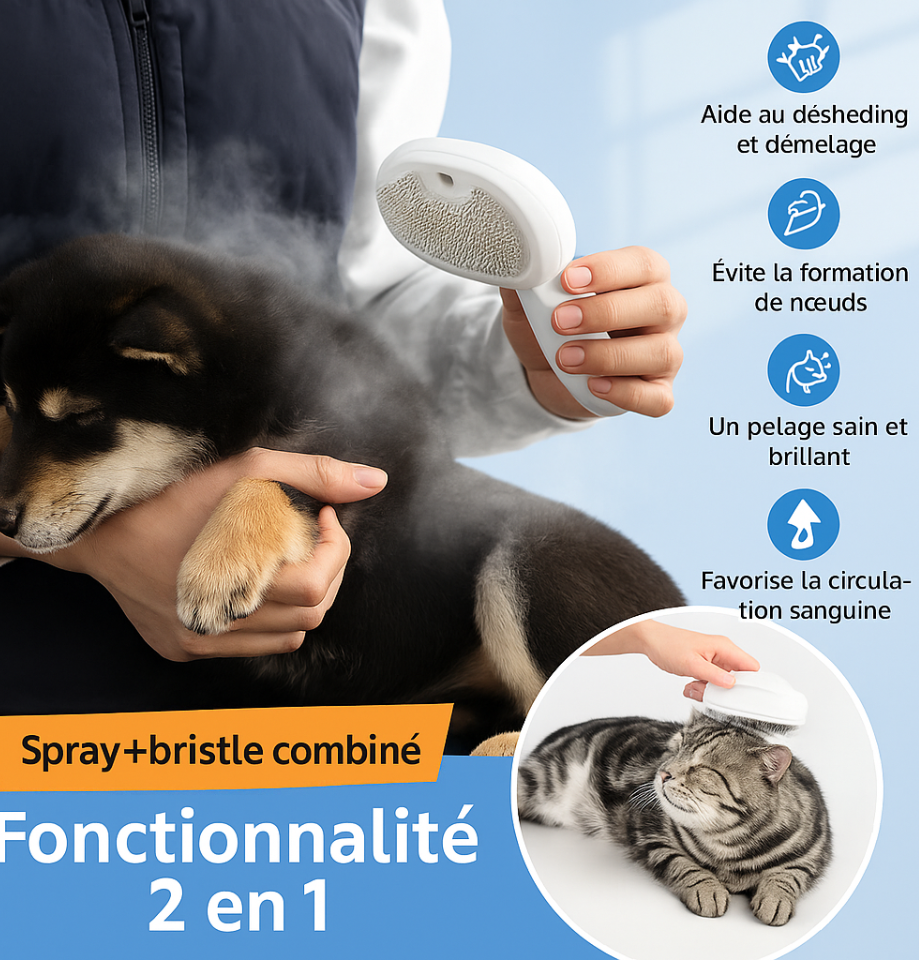 Brosse de Nettoyage et de Soin pour Chiens et Chats