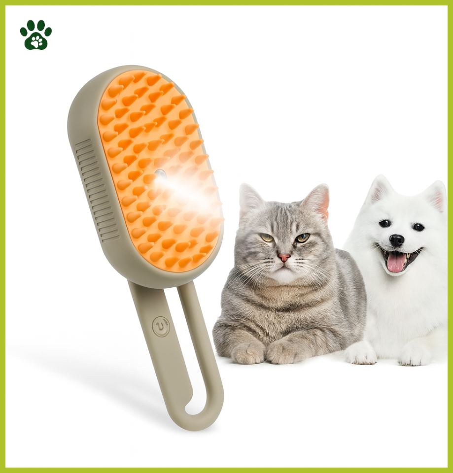 Brosse à Vapeur 3-en-1 - Pour Chat et Chien