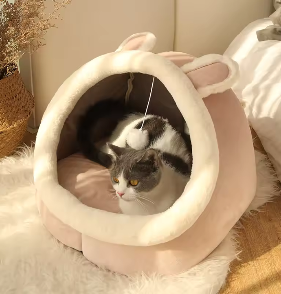 Niche Circulaire en Forme de Dinosaure - Pour Chats et Petits Chiens