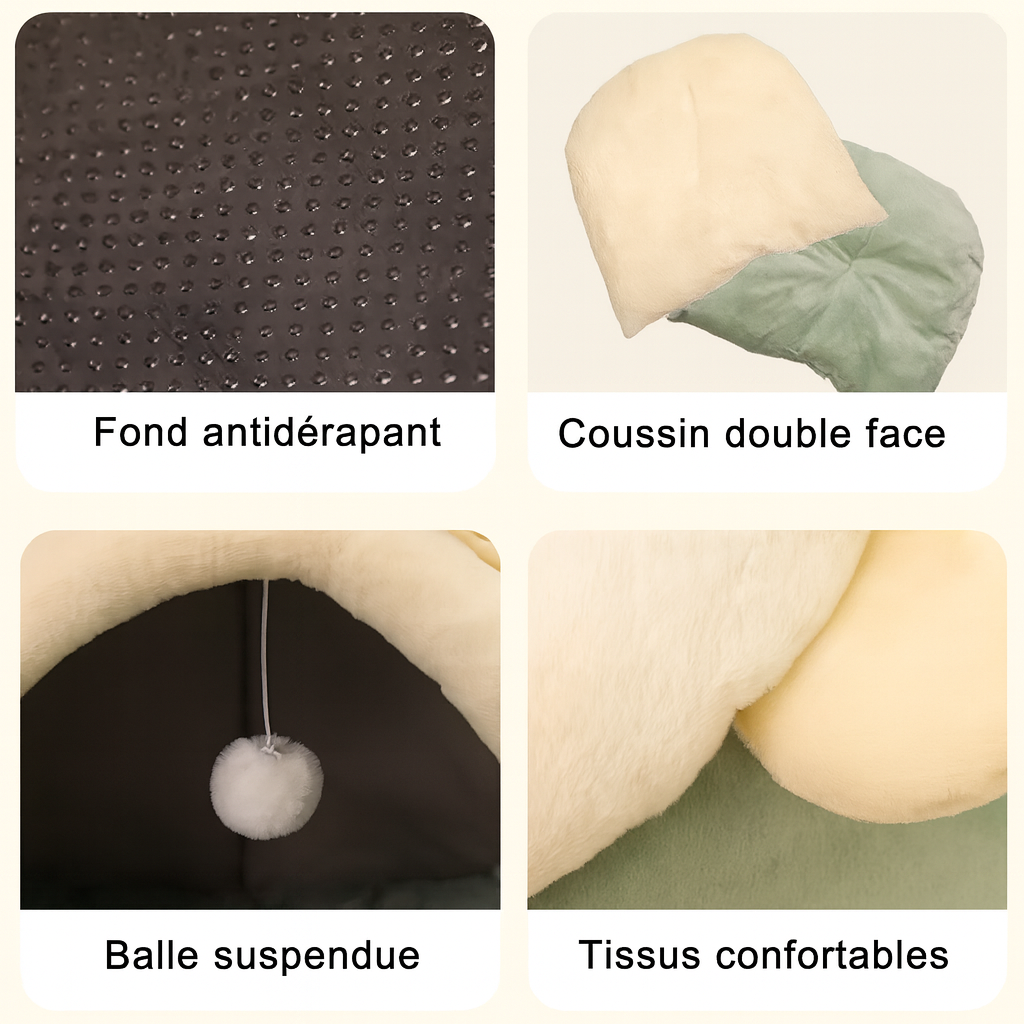 Niche Circulaire en Forme de Dinosaure - Pour Chats et Petits Chiens