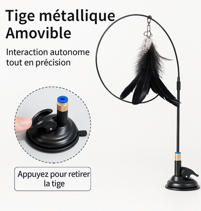 Jouet Interactif à Ventouse avec Plume - Pour Chats et Chatons